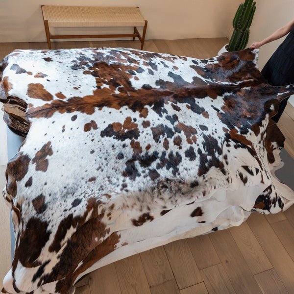 Tricolor Cowhide Rug Size 8'8" L x 7'5" W 8112