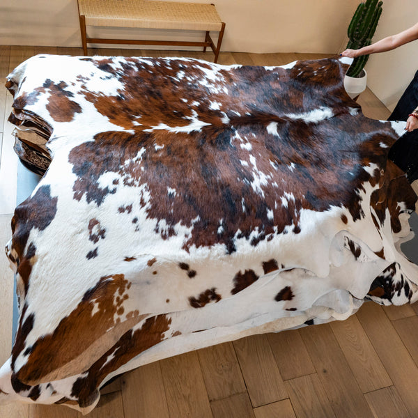 Tricolor Cowhide Rug Size 7'7" L x 7'5" W 8115