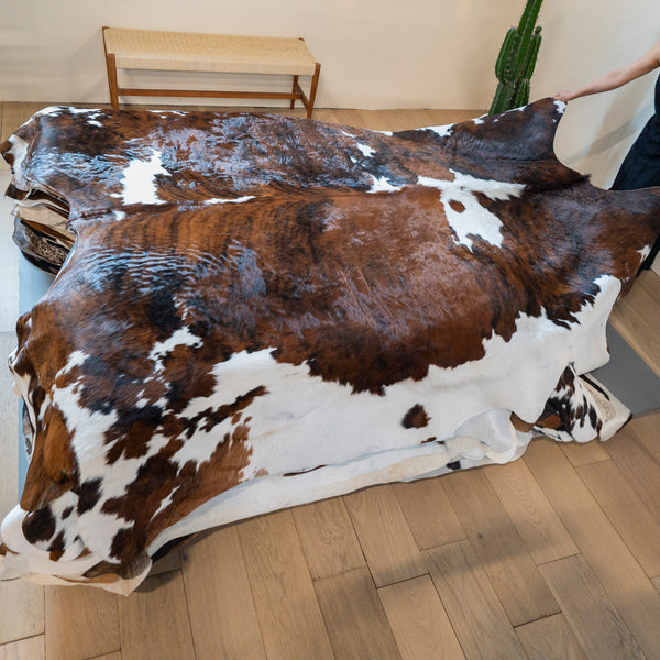 Tricolor Cowhide Rug Size 8'9" L x 8'3" W 8121