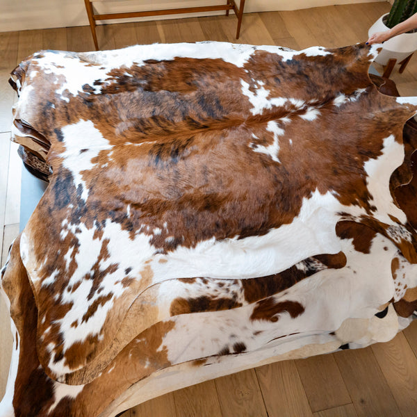 Tricolor Cowhide Rug Size 6'4" L x 6'2" W 8133