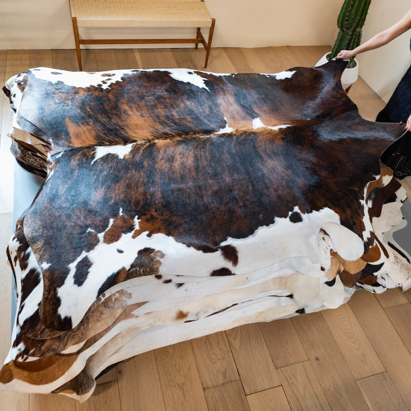 Brindle Mix Cowhide Rug Size 7'4" L x 6'4" W 8145