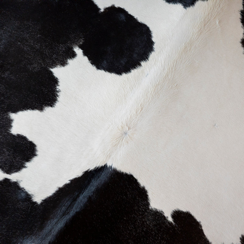 Brazilian Black and White Cowhide Rug Size 7'8" L x 7'7" W 8170