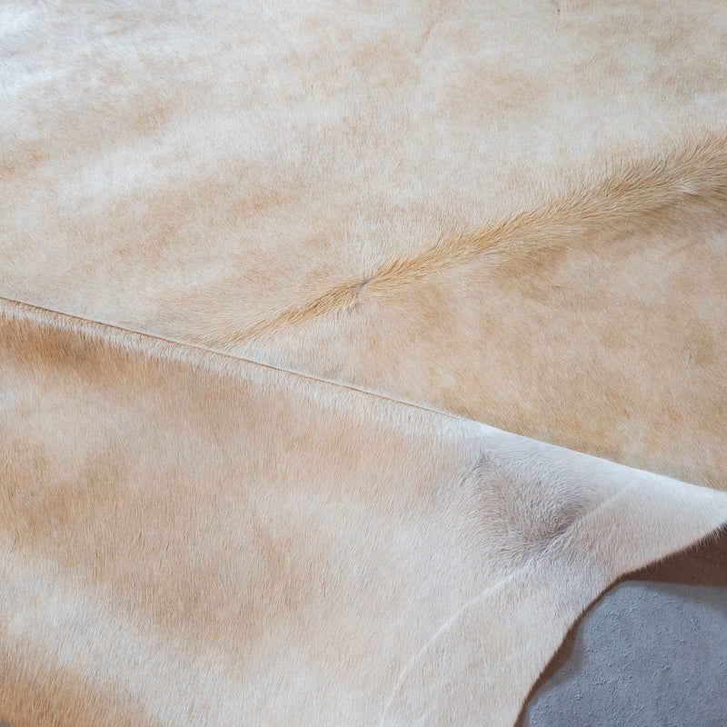 Brazilian Beige Cowhide Rug Size 7'6" L x 7'3" W 8173