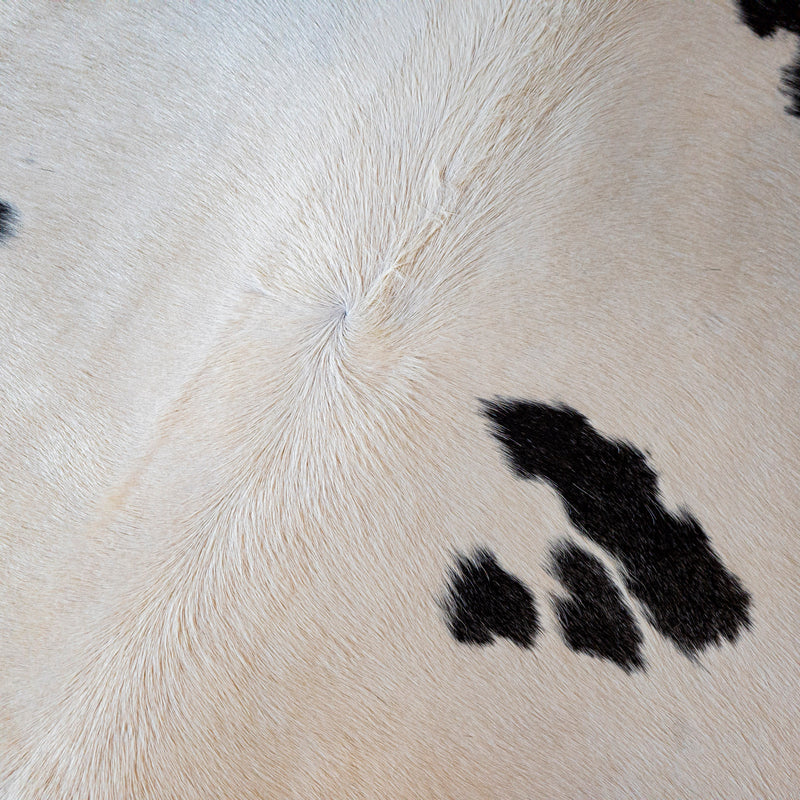 Brazilian Black and White Cowhide Rug Size 7'4" L x 6'8" W 8177