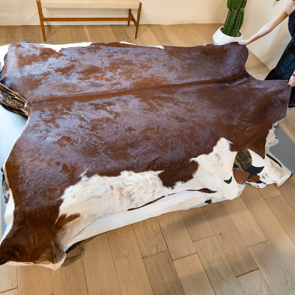 Brazilian Brown Cowhide Rug Size 7'10" L x 7'6" W 8181