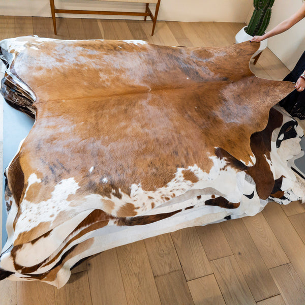 Brazilian Brindle Cowhide Rug Size 7'0" L x 6'2" W 8187