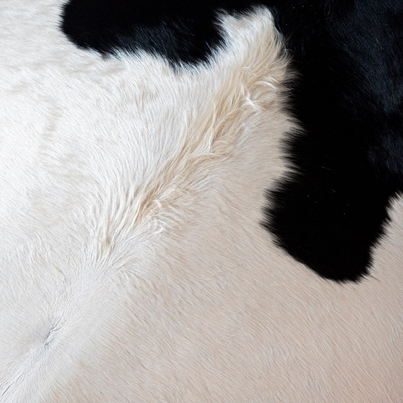 Brazilian Black and White Cowhide Rug Size 6'9" L x 6'5" W 8190