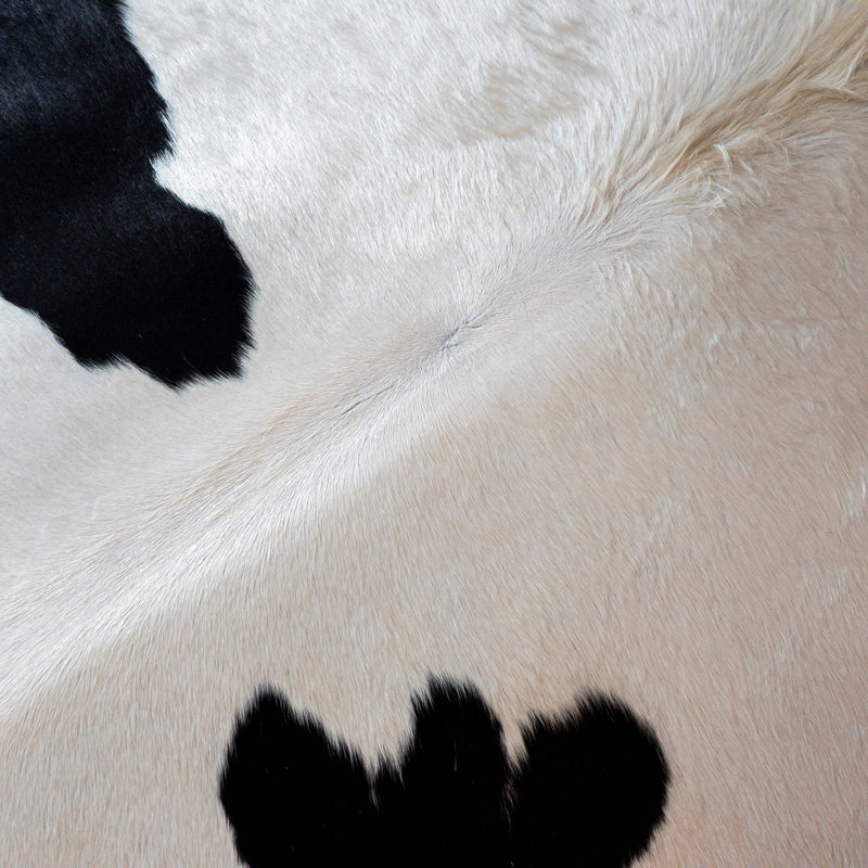 Brazilian Black and White Cowhide Rug Size 6'9" L x 6'5" W 8190