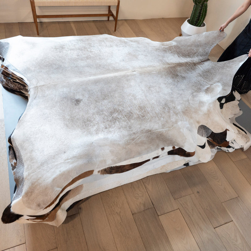 Brazilian Grey Palomino Cowhide Rug Size 8'1" L x 7'0" W 8191