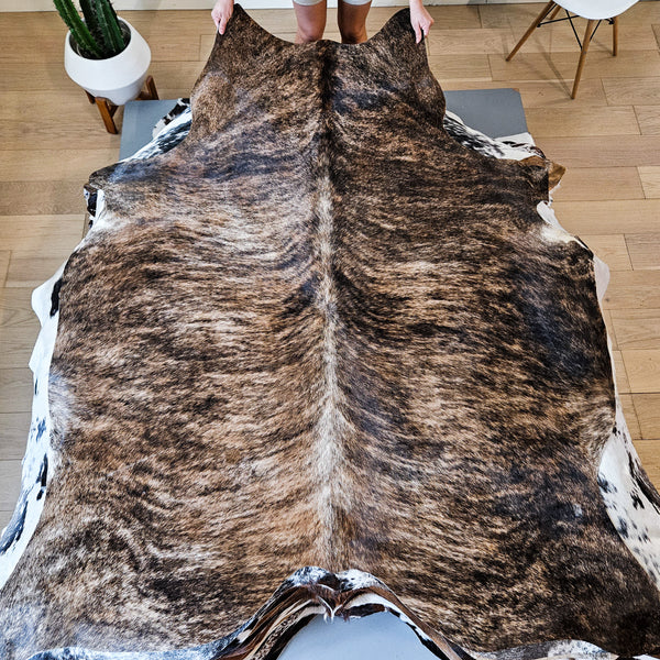 Brindle Cowhide Rug Size 6'10" L x 5'11" W 9104