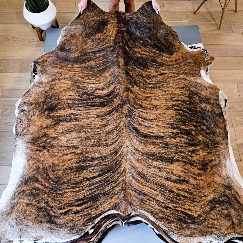 Brindle Cowhide Rug Size 6'10" L x 6'11" W 9106