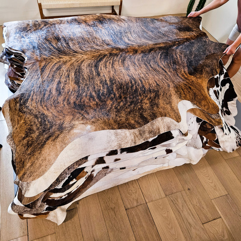 Brindle Cowhide Rug Size 6'10" L x 6'11" W 9106