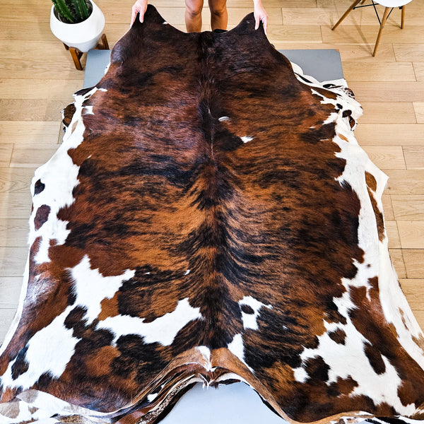 Tricolor Cowhide Rug Size 6'10" L x 6'3" W 9113