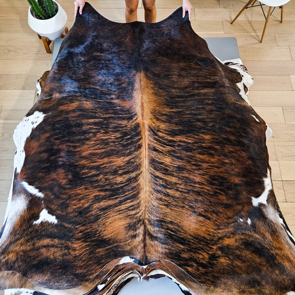 Brindle Cowhide Rug Size 6'8" L x 6'9" W 9115