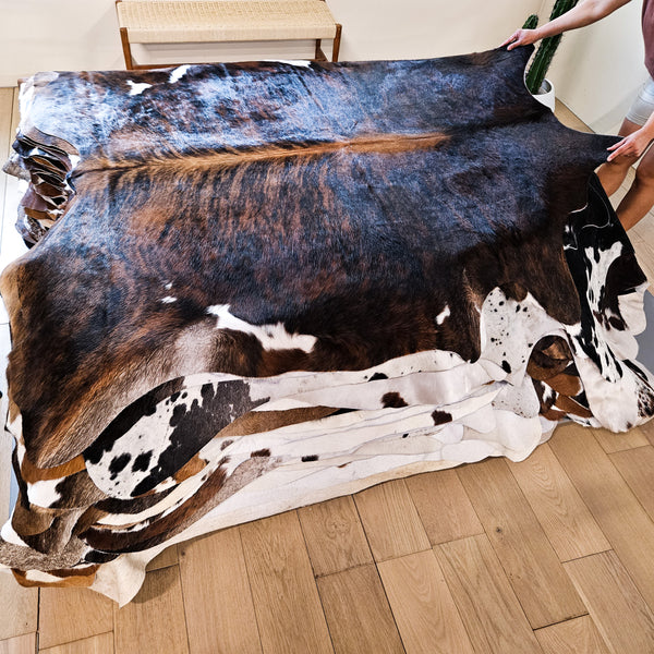 Brindle Cowhide Rug Size 6'8" L x 6'9" W 9115