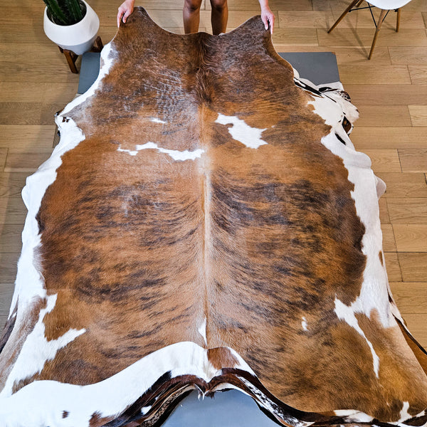 Tricolor Cowhide Rug Size 6'9" L x 6'2" W 9119