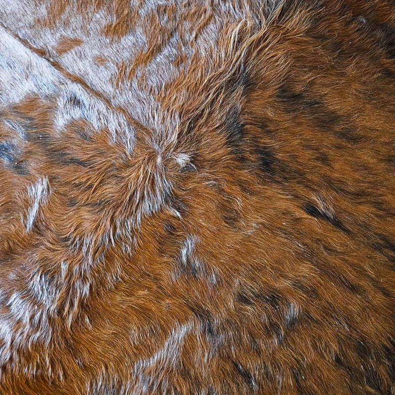 Brazilian Brindle Cowhide Rug Size 6'8" L x 6'2" W 9134