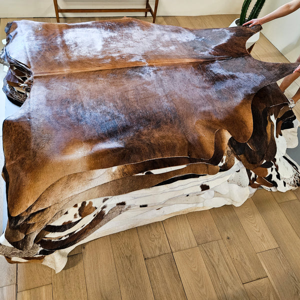 Brazilian Brindle Cowhide Rug Size 7'5" L x 6'3" W 9145