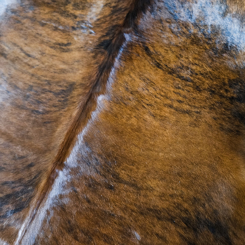 Brazilian Brindle Cowhide Rug Size 7'6" L x 6'5" W 9146