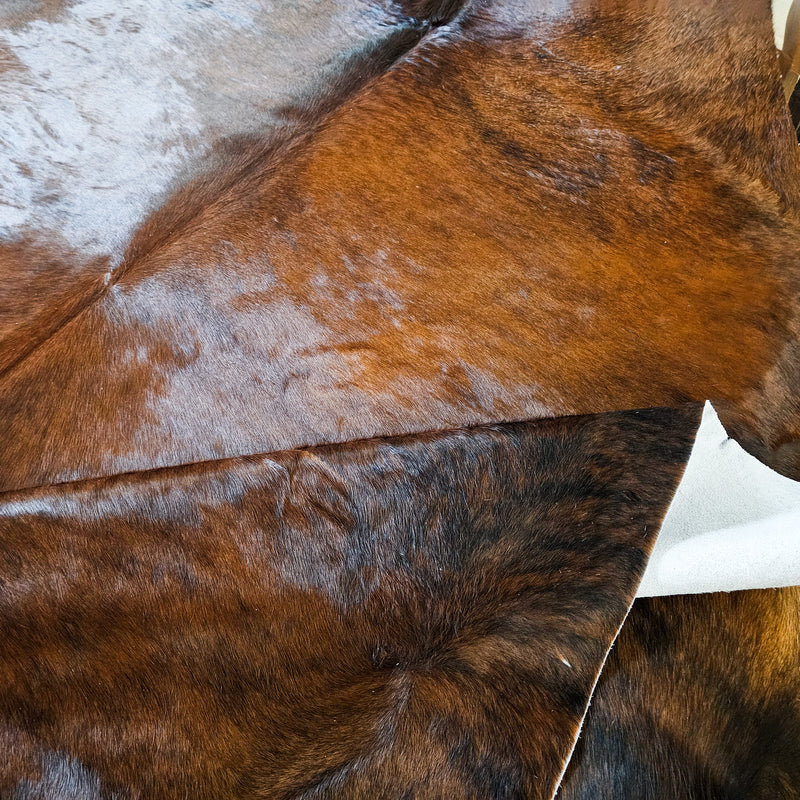 Brazilian Brindle Cowhide Rug Size 7'3" L x 6'6" W 9165