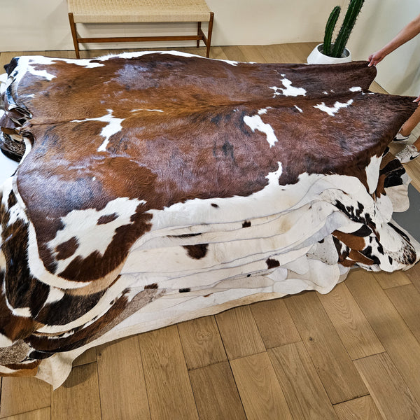 Tricolor Cowhide Rug Size 7'6" L x 6'4" W 9169