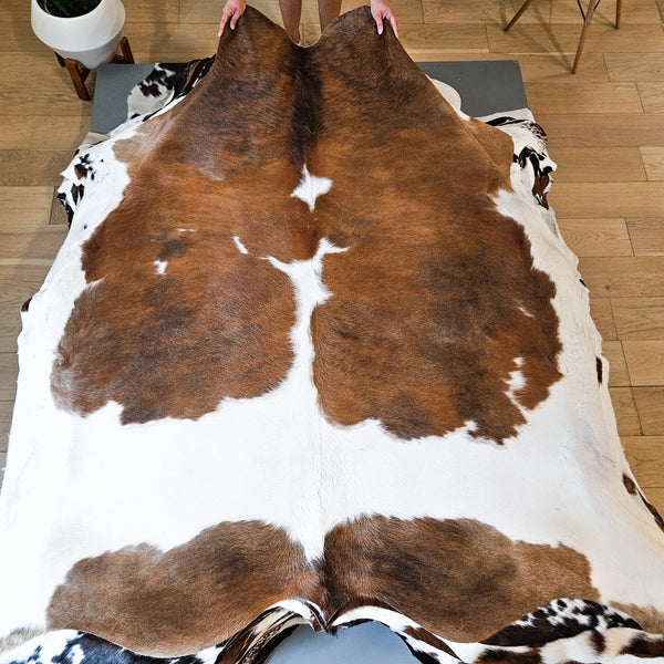 Tricolor Cowhide Rug Size 6'11" L x 7'0" W 9176