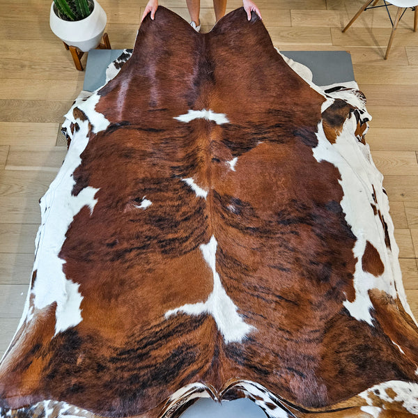 Tricolor Cowhide Rug Size 7'4" L x 6'4" W 9182