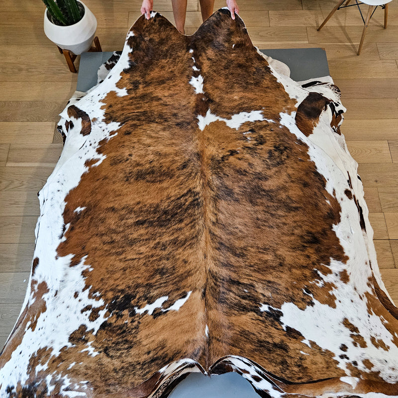 Tricolor Cowhide Rug Size 7'4" L x 6'8" W 9183