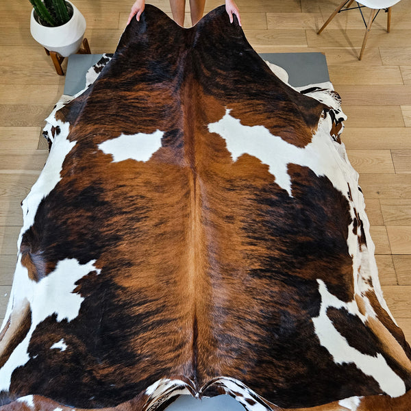 Tricolor Cowhide Rug Size 7'5" L x 6'5" W 9184