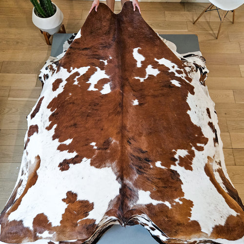 Tricolor Cowhide Rug Size 7'11" L x 6'7" W 9185