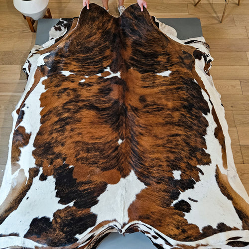 Tricolor Cowhide Rug Size 6'11" L x 6'4" W 9190