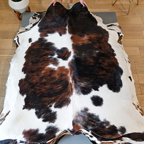 Tricolor Cowhide Rug Size 7'2" L x 7'0" W 9195