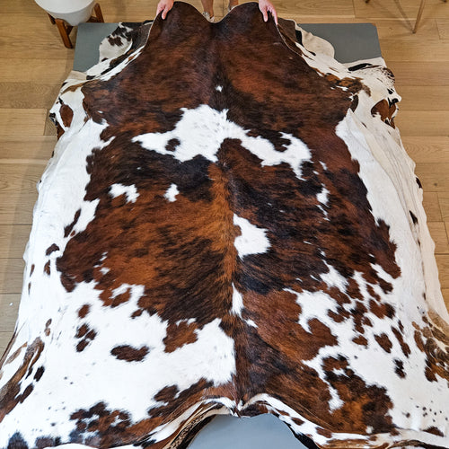 Tricolor Cowhide Rug Size 6'10" L x 6'5" W 9197