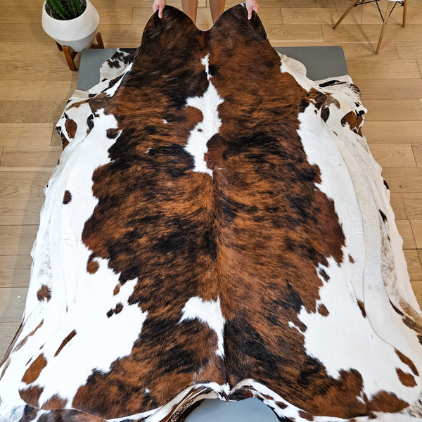 Tricolor Cowhide Rug Size 7'1" L x 5'5" W 9198