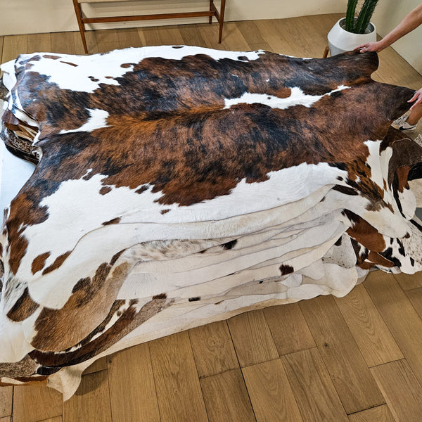 Tricolor Cowhide Rug Size 7'1" L x 5'5" W 9198