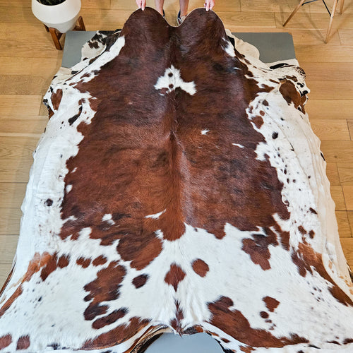 Tricolor Cowhide Rug Size 6'11" L x 6'1" W 9305