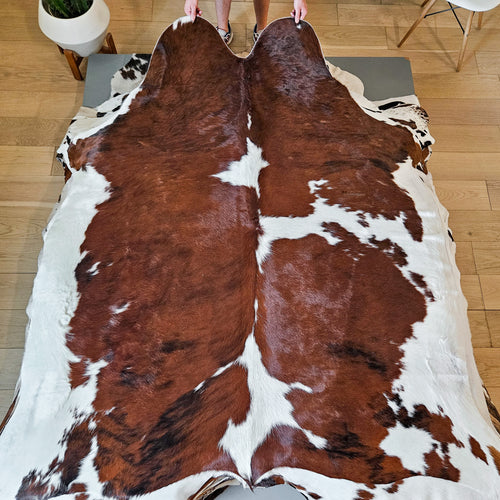 Tricolor Cowhide Rug Size 6'10" L x 6'5" W 9308