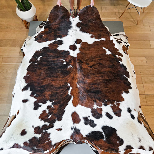 Tricolor Cowhide Rug Size 7'8" L x 7'0" W 9311