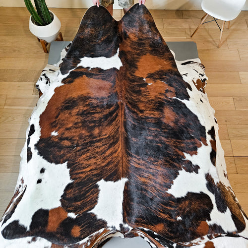 Tricolor Cowhide Rug Size 8'1" L x 6'5" W 9313