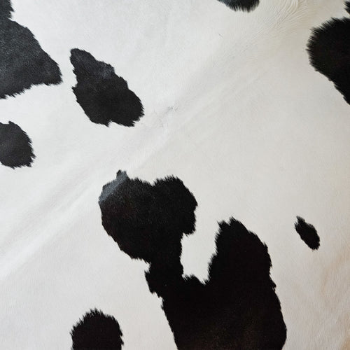 Brazilian Black and White Cowhide Rug Size 8'0" L x 7'0" W 9333