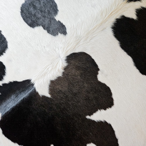 Brazilian Black and White Cowhide Rug Size 7'0" L x 6'7" W 9340