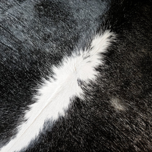 Brazilian Black and White Cowhide Rug Size 7'4" L x 6'11" W 9344