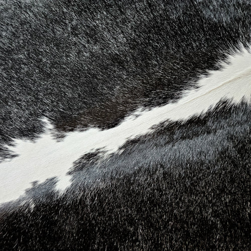 Brazilian Black and White Cowhide Rug Size 7'4" L x 6'11" W 9344