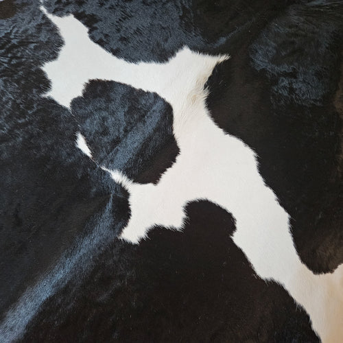 Brazilian Black and White Cowhide Rug Size 8'4" L x 6'1" W 9352