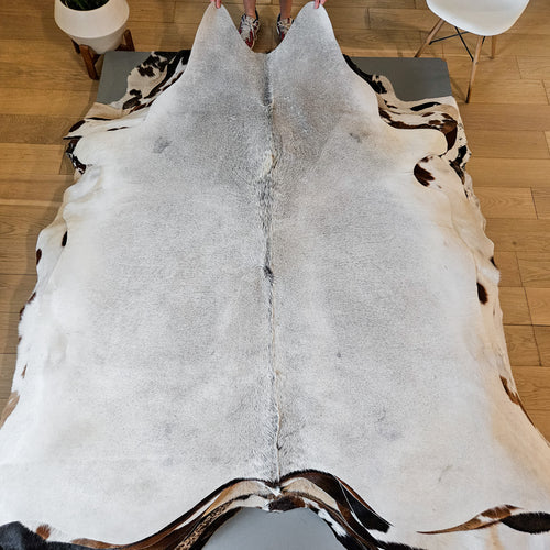 Brazilian Grey Cowhide Rug Size 7'7" L x 7'6" W 9356