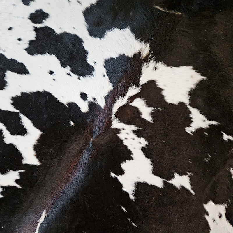 Black and White Cowhide Rug Size 8'6" L x 7'8" W 9395