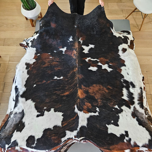 Tricolor Cowhide Rug Size 6'11" L x 6'5" W 9409