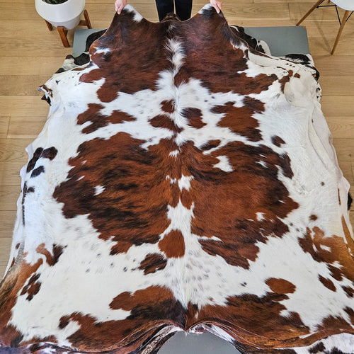 Tricolor Cowhide Rug Size 6'3" L x 6'4" W 9424