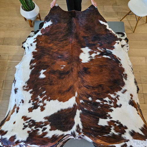 Tricolor Cowhide Rug Size 7'3" L x 6'4" W 9432