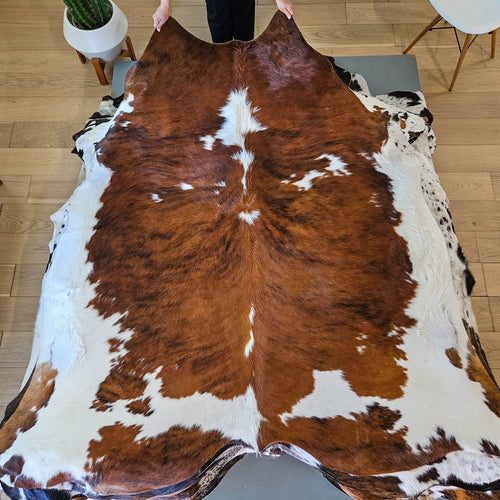 Tricolor Cowhide Rug Size 7'0" L x 7'0" W 9434